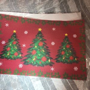 NIP set of 6 PVC placemats Christmas tree design 17 1/2 x 11 1/2 poinsettia snow
